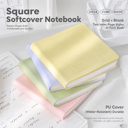 CUBE Series Softcover Square Notebook by Planwith - aesthetic stationery and journaling supplies at Lumiyear
