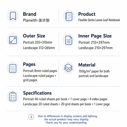 B5 Flexible Series 360° Fold Loose-Leaf Notebook