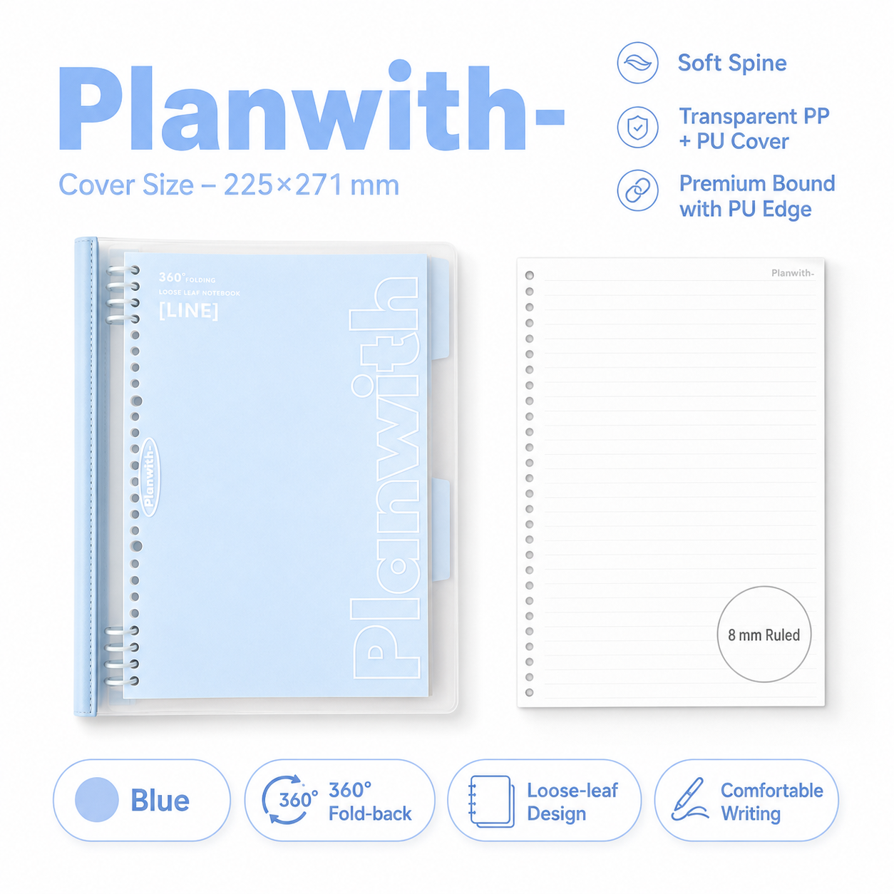 B5 Flexible Series 360° Fold Loose-Leaf Notebook