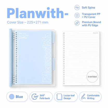 B5 Flexible Series 360° Fold Loose-Leaf Notebook