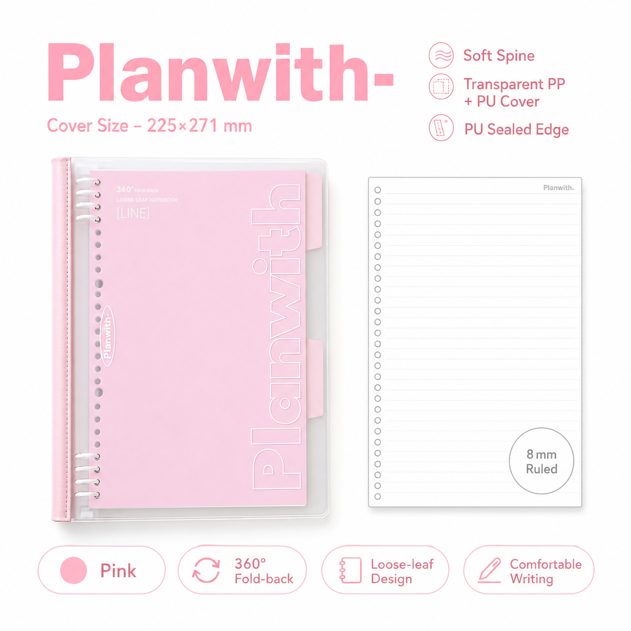 B5 Flexible Series 360° Fold Loose-Leaf Notebook