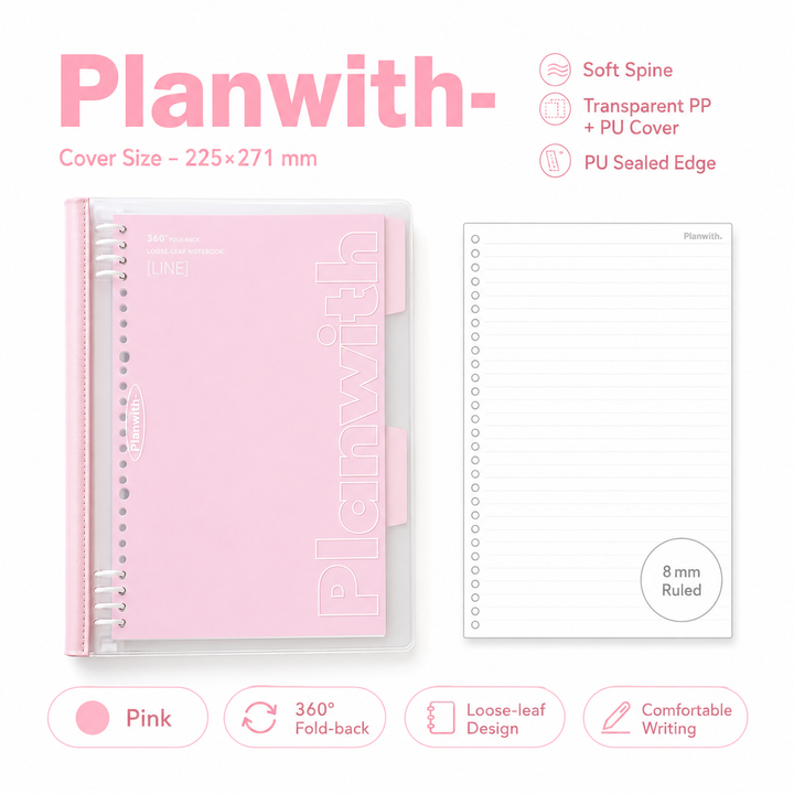 B5 Flexible Series 360° Fold Loose-Leaf Notebook