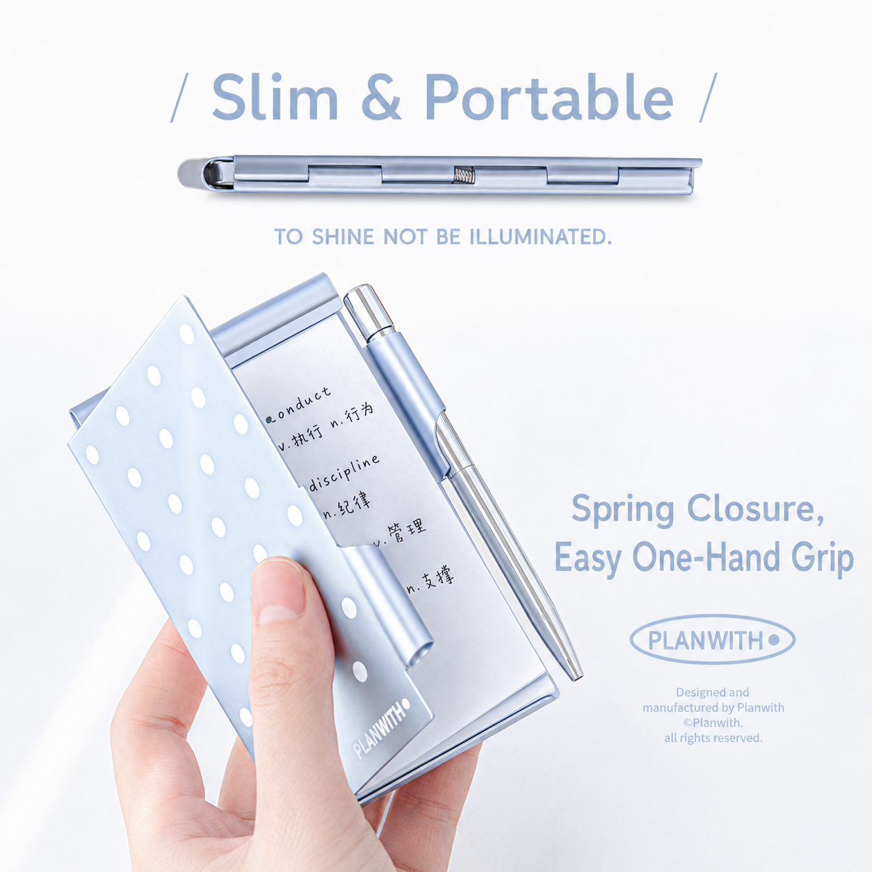 Planwith Pocket Metal Memo Pad Set with Twist Pen by Planwith - aesthetic stationery and journaling supplies at Lumiyear