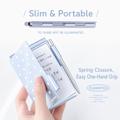 Planwith Pocket Metal Memo Pad Set with Twist Pen by Planwith - aesthetic stationery and journaling supplies at Lumiyear