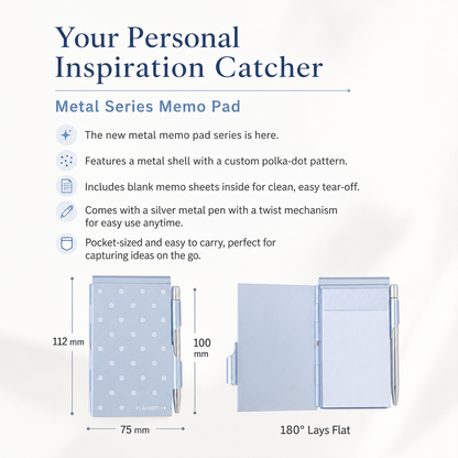 Planwith Pocket Metal Memo Pad Set with Twist Pen
