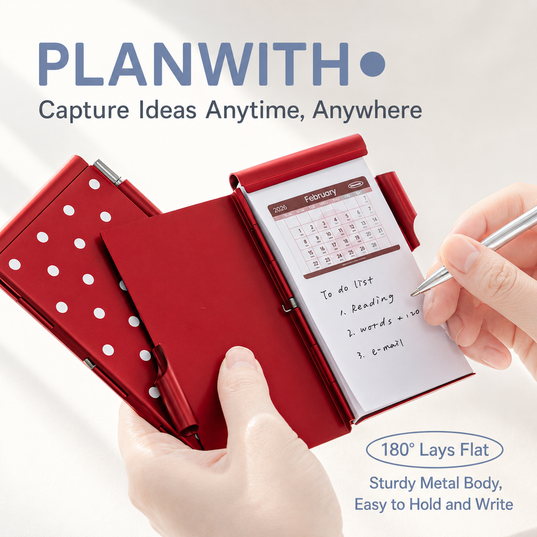 Planwith Pocket Metal Memo Pad Set with Twist Pen by Planwith - aesthetic stationery and journaling supplies at Lumiyear