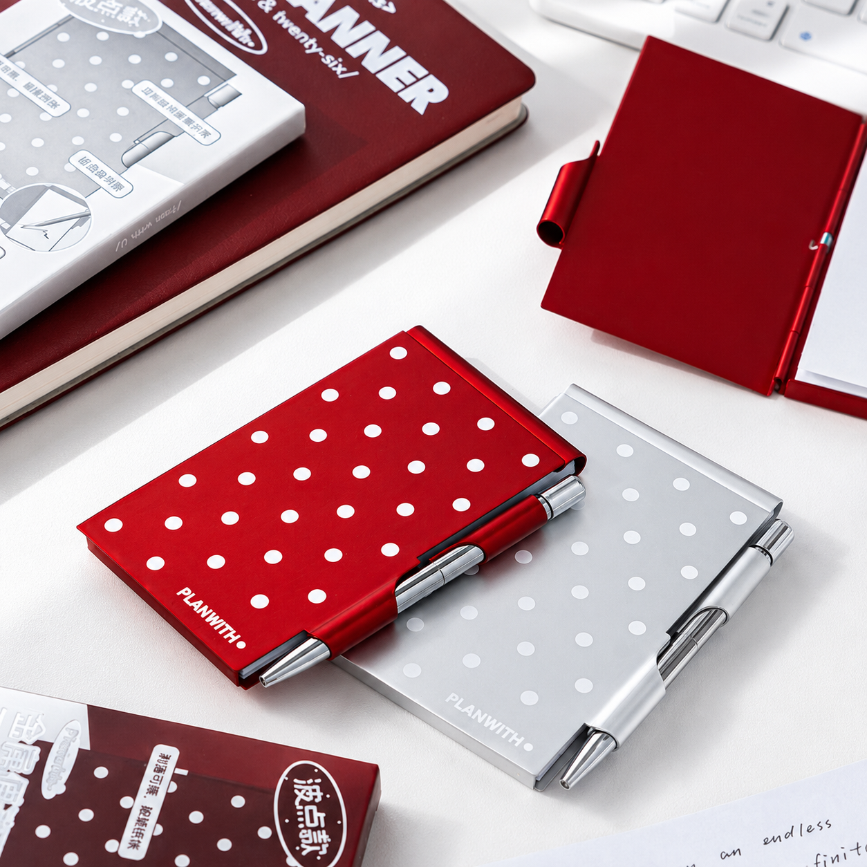 Planwith Pocket Metal Memo Pad Set with Twist Pen