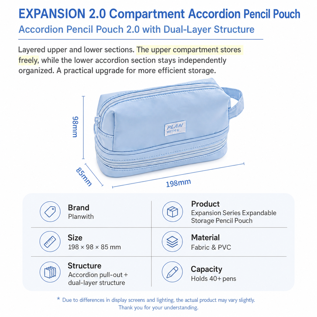 Planwith Expansion 2.0 Accordion Pull-Out Pencil Pouch