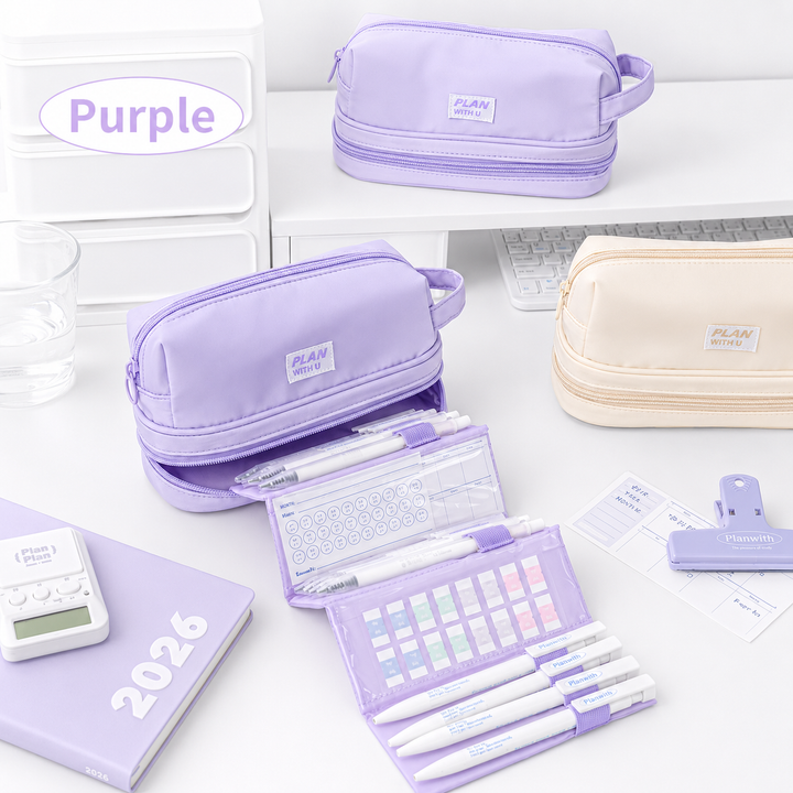 Planwith Expansion 2.0 Accordion Pull-Out Pencil Pouch by Planwith - aesthetic stationery and journaling supplies at Lumiyear