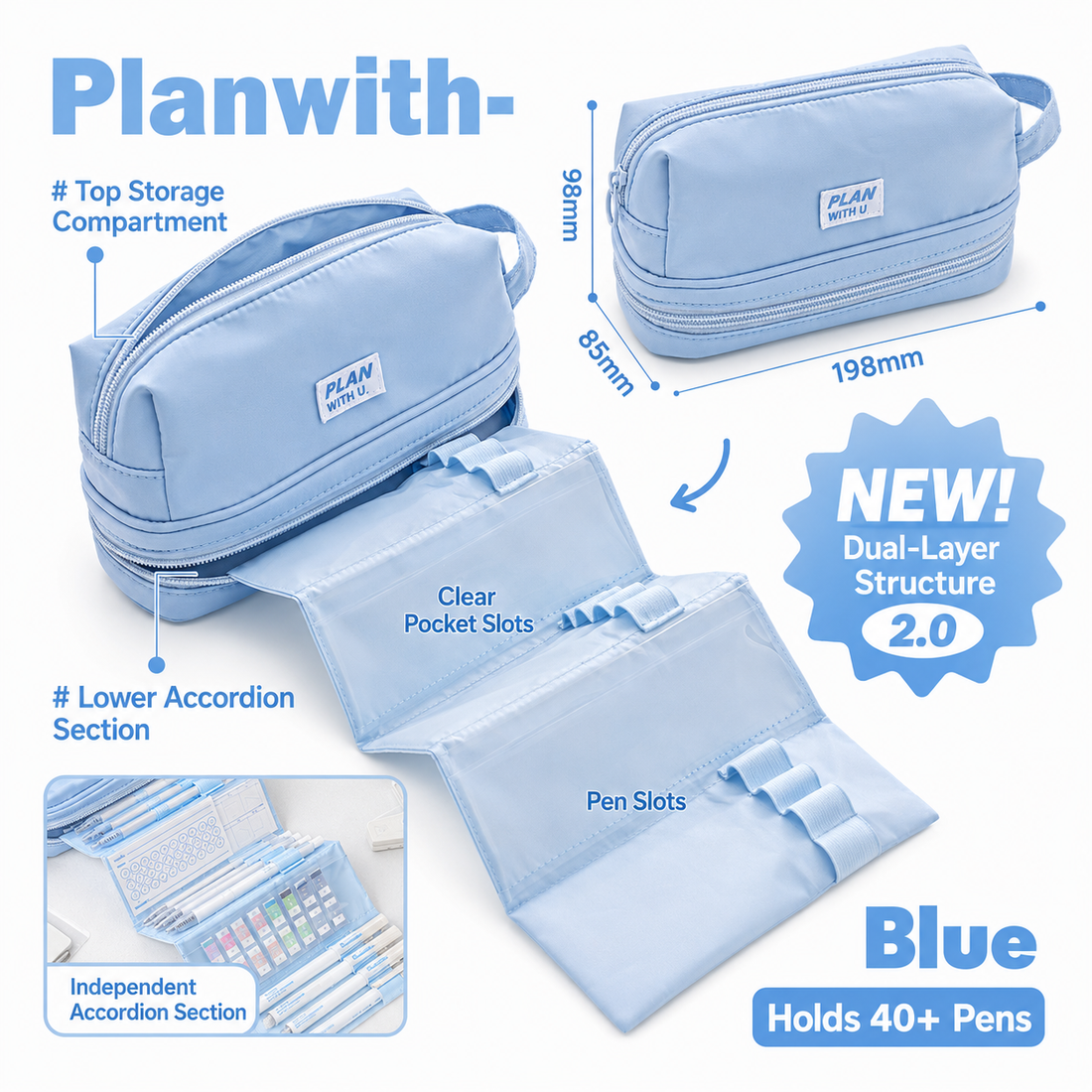Planwith Expansion 2.0 Accordion Pull-Out Pencil Pouch