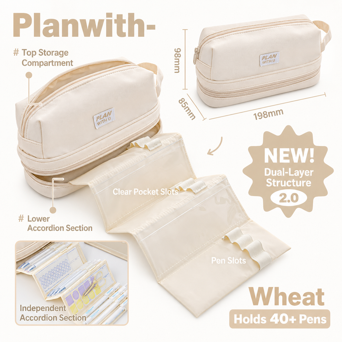 Planwith Expansion 2.0 Accordion Pull-Out Pencil Pouch