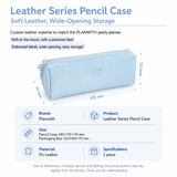 Planwith Soft PU Leather Pencil Case with Dual Zippers