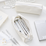 Planwith Soft PU Leather Pencil Case with Dual Zippers