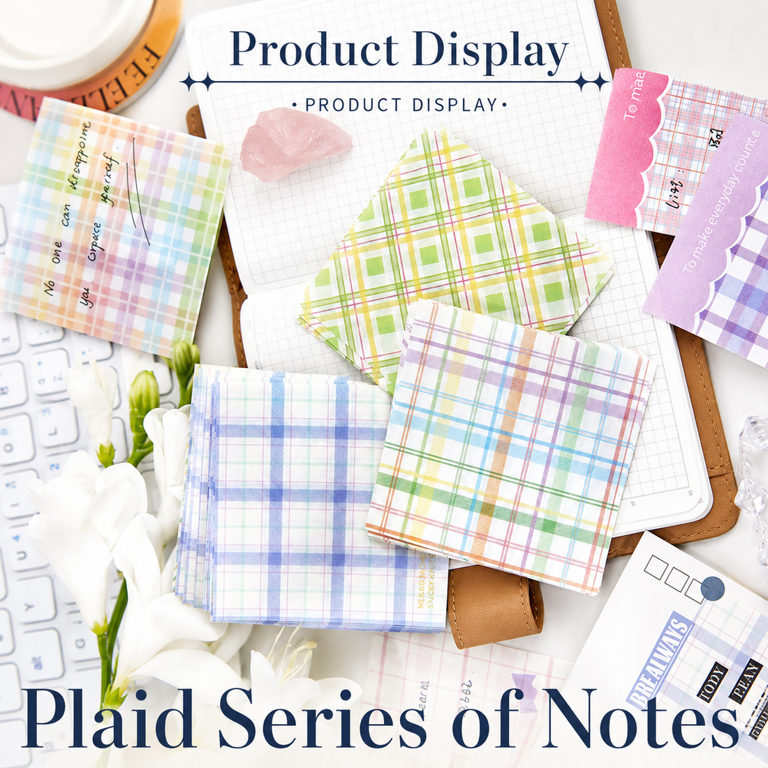 MISSTIME Vintage Plaid Series Sticky Notes Set