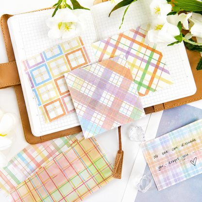 MISSTIME Vintage Plaid Series Sticky Notes Set by MISSTIME - aesthetic stationery and journaling supplies at Lumiyear