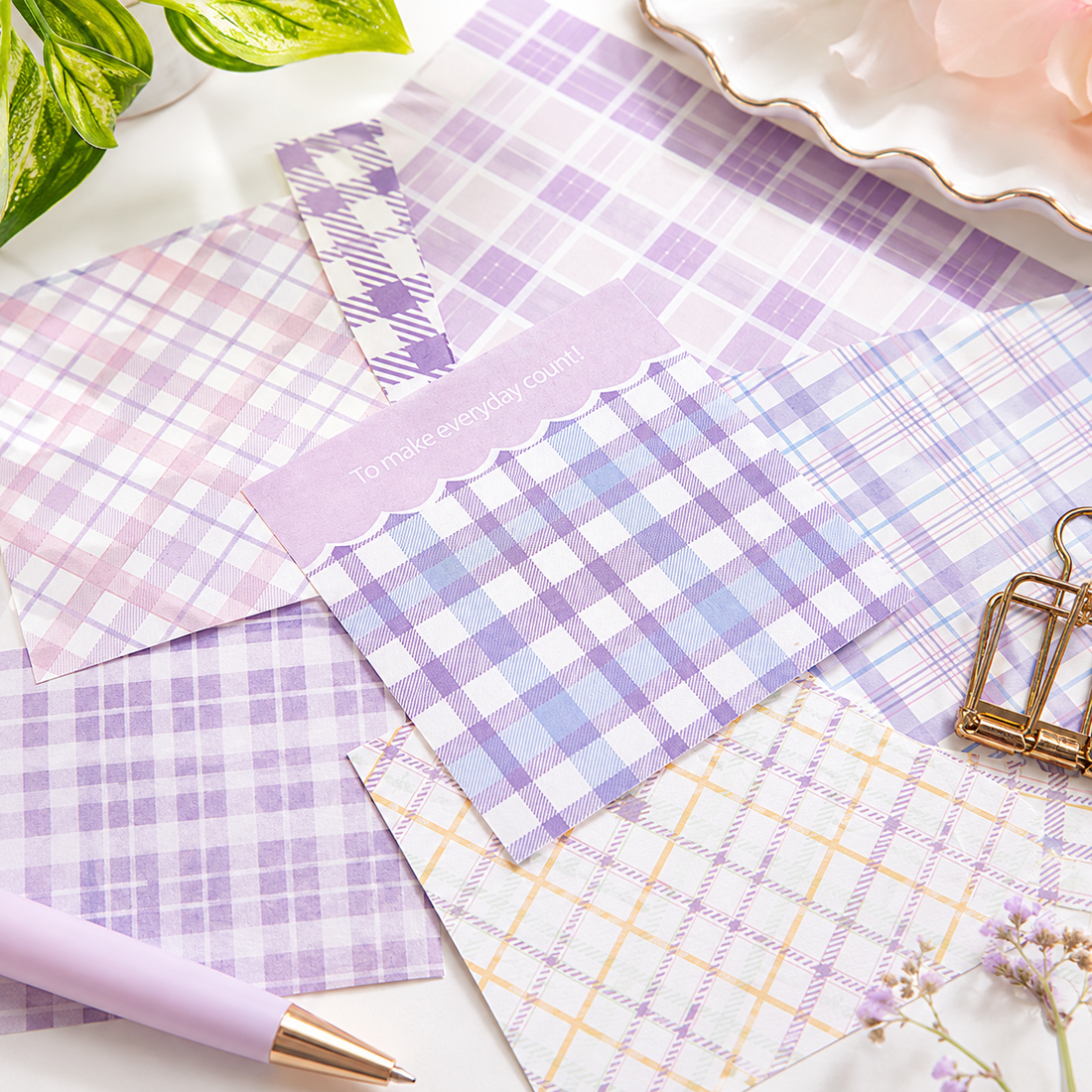 MISSTIME Vintage Plaid Series Sticky Notes Set