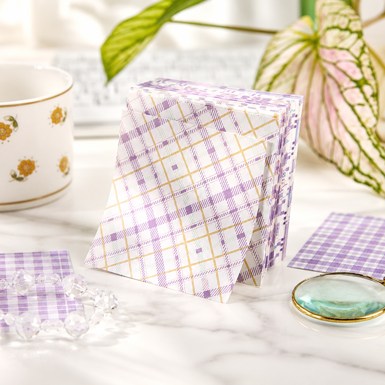 MISSTIME Vintage Plaid Series Sticky Notes Set
