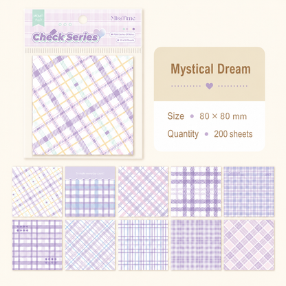 MISSTIME Vintage Plaid Series Sticky Notes Set by MISSTIME - aesthetic stationery and journaling supplies at Lumiyear