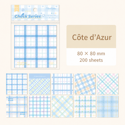 MISSTIME Vintage Plaid Series Sticky Notes Set by MISSTIME - aesthetic stationery and journaling supplies at Lumiyear