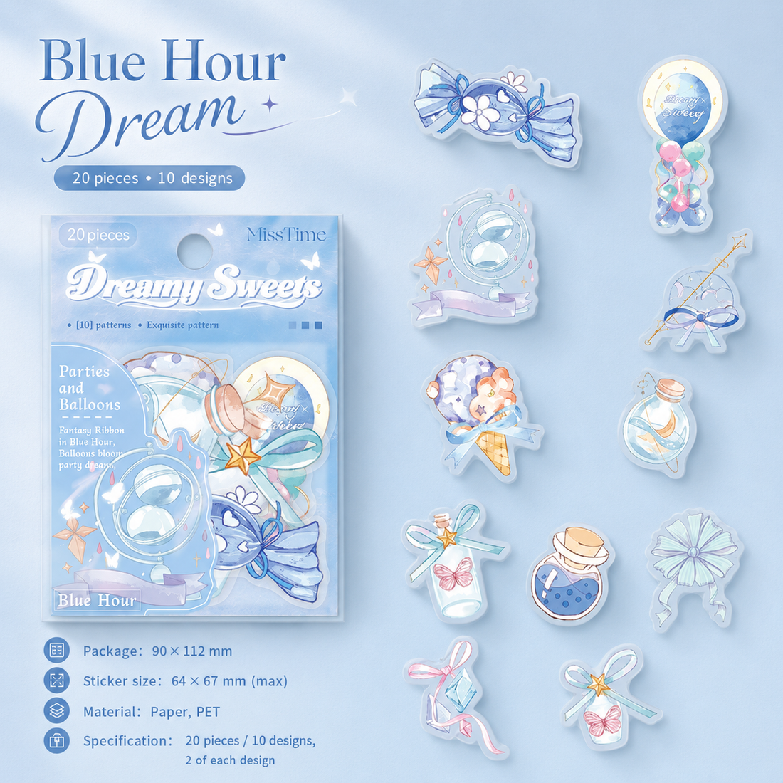 MISSTIME Dreamy Sweets Series PET Sticker Pack by MISSTIME - aesthetic stationery and journaling supplies at Lumiyear