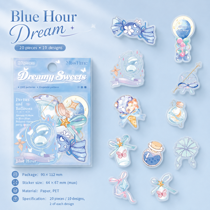 MISSTIME Dreamy Sweets Series PET Sticker Pack by MISSTIME - aesthetic stationery and journaling supplies at Lumiyear