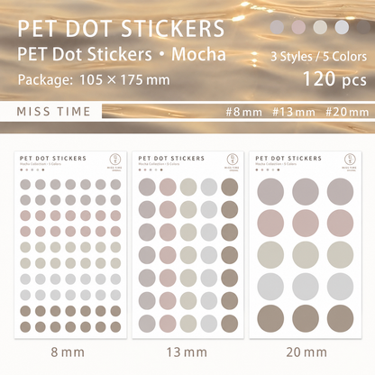 MISSTIME PET Dot Stickers Set (120 Pcs)