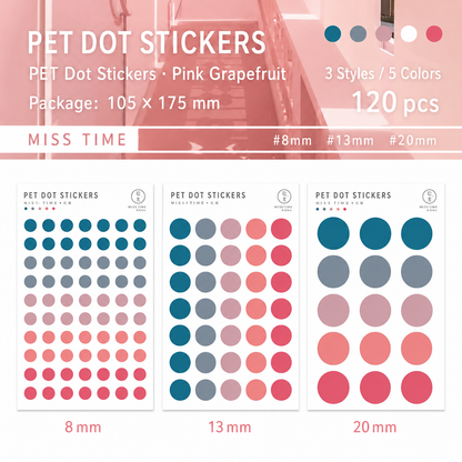 MISSTIME PET Dot Stickers Set (120 Pcs)
