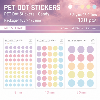 MISSTIME PET Dot Stickers Set (120 Pcs)