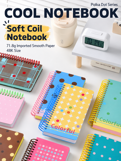 "Polka Dot Series" Soft Spiral Notebook by inrik - aesthetic stationery and journaling supplies at Lumiyear