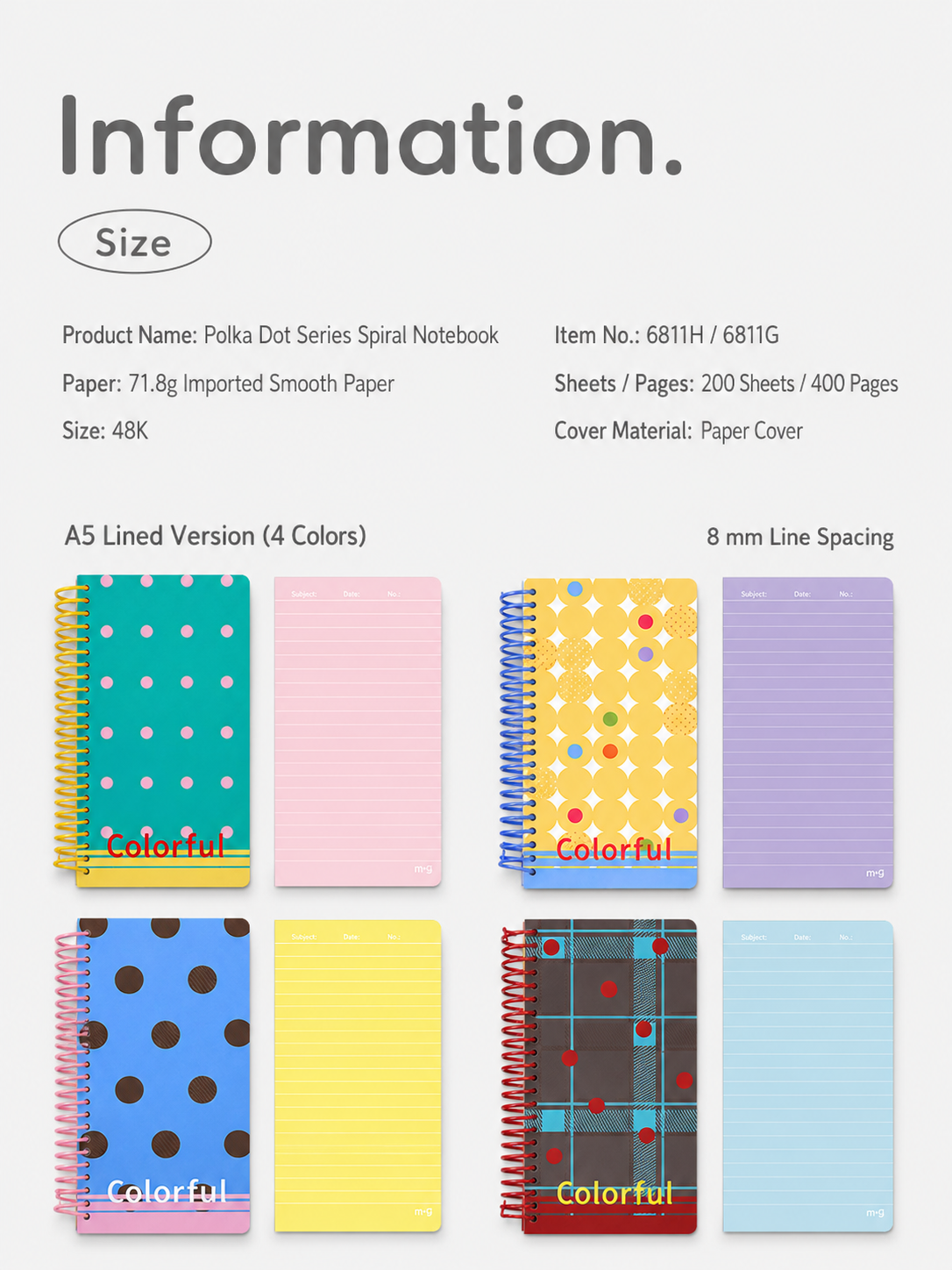 "Polka Dot Series" Soft Spiral Notebook by inrik - aesthetic stationery and journaling supplies at Lumiyear
