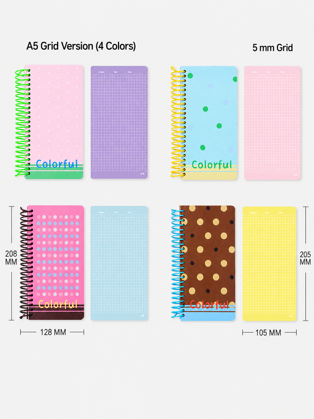 "Polka Dot Series" Soft Spiral Notebook by inrik - aesthetic stationery and journaling supplies at Lumiyear