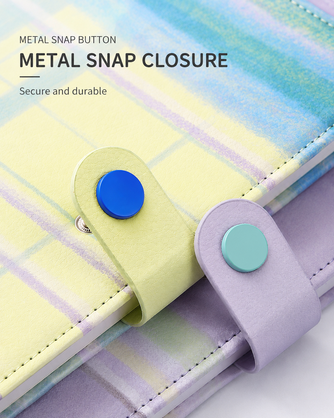 "Plaid Series" B5 Snap-Closure PU Leather Notebook by inrik - aesthetic stationery and journaling supplies at Lumiyear