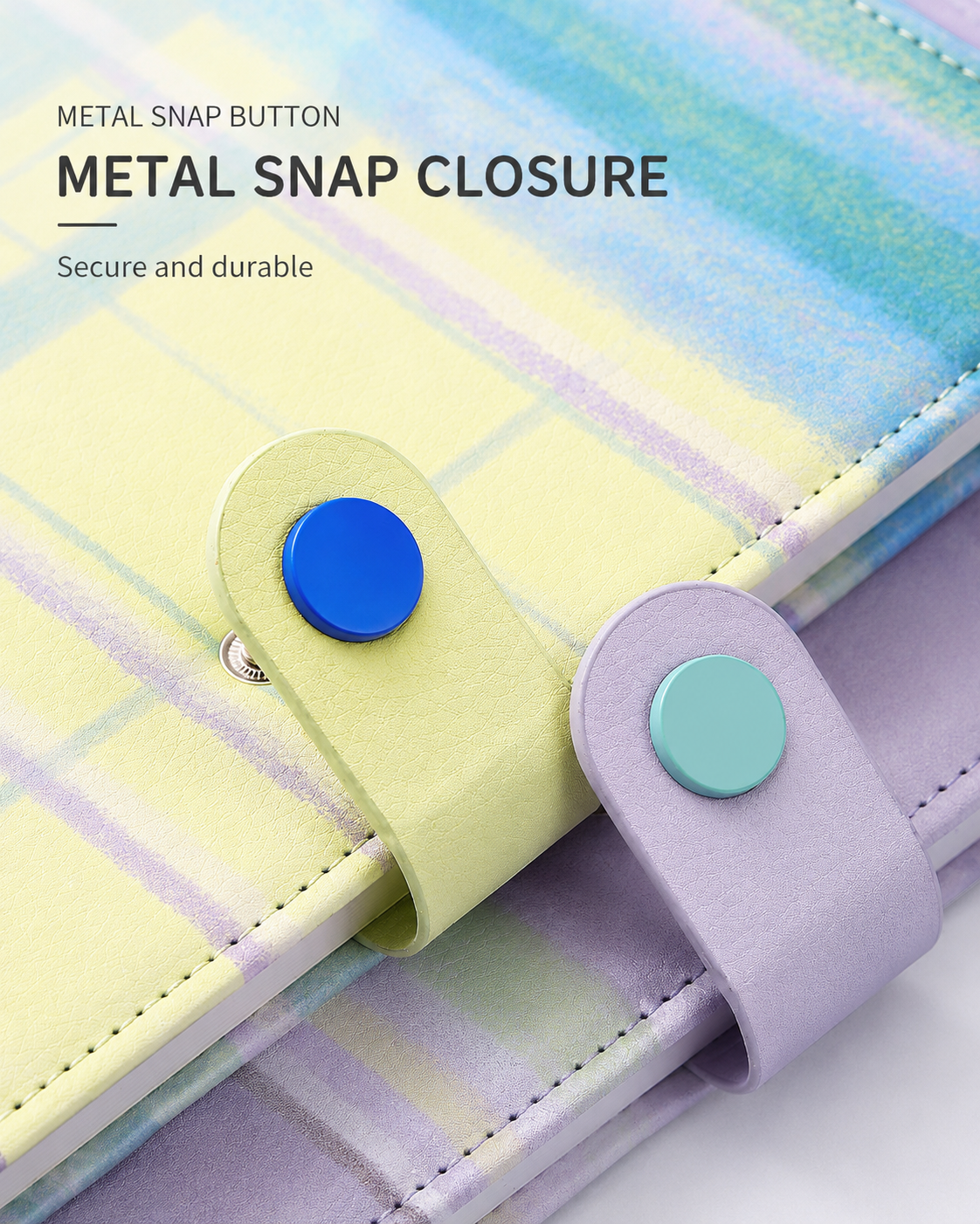 "Plaid Series" B5 Snap-Closure PU Leather Notebook by inrik - aesthetic stationery and journaling supplies at Lumiyear