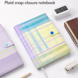 "Plaid Series" B5 Snap-Closure PU Leather Notebook