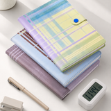"Plaid Series" B5 Snap-Closure PU Leather Notebook