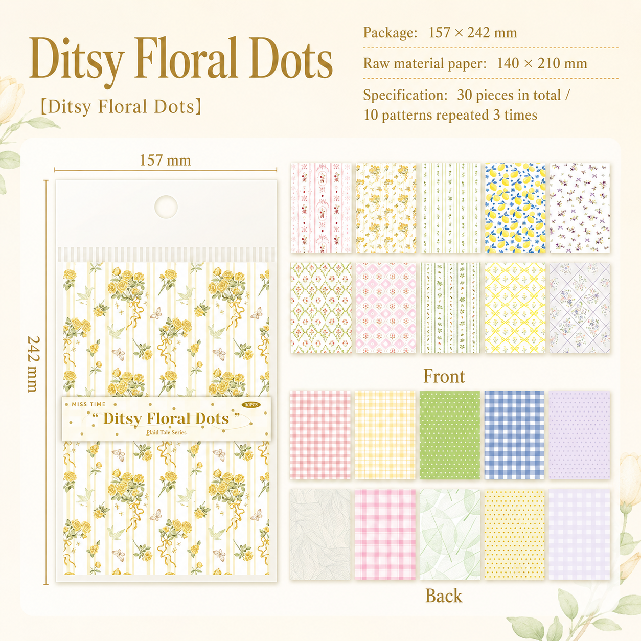 Checkered Tale Series Craft Paper (30 Sheets)