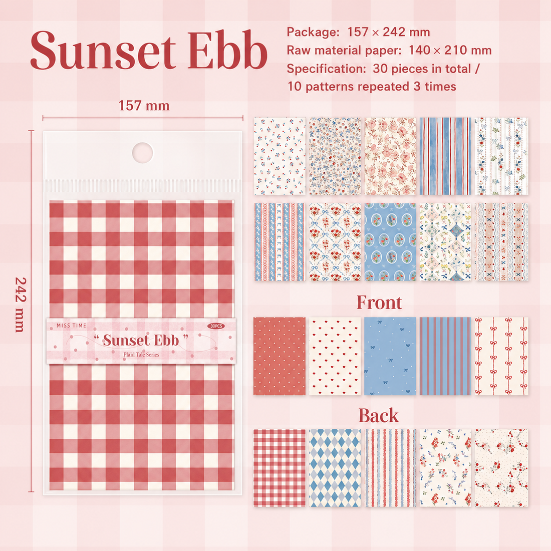 Checkered Tale Series Craft Paper (30 Sheets)