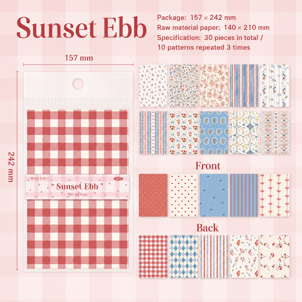 Checkered Tale Series Craft Paper (30 Sheets)