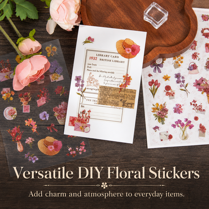 Wandering Blossom PET Floral Sticker Pack (3 Sheets)