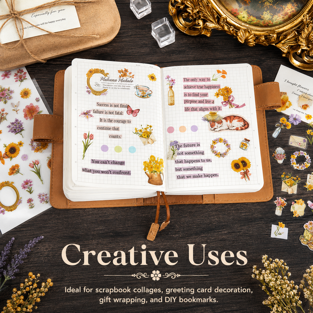 Wandering Blossom PET Floral Sticker Pack (3 Sheets)