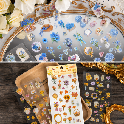 Wandering Blossom PET Floral Sticker Pack (3 Sheets)