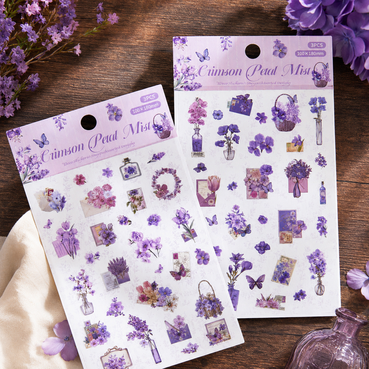 Wandering Blossom PET Floral Sticker Pack (3 Sheets)