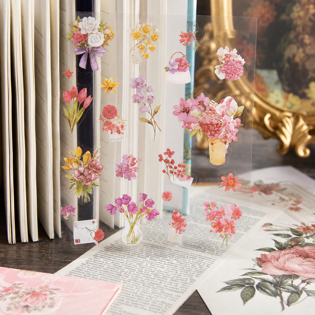 Wandering Blossom PET Floral Sticker Pack (3 Sheets)