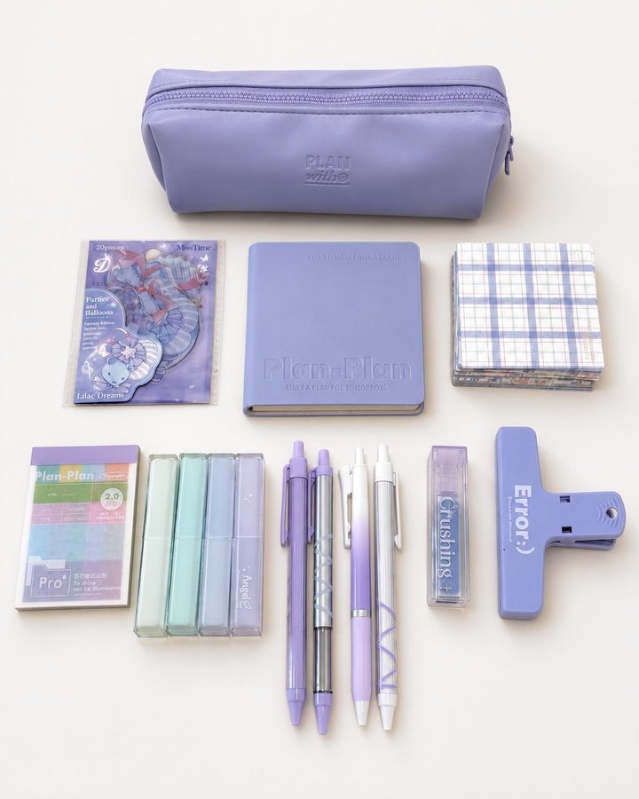 Aesthetic Purple Stationery Gift Set by Planwith - aesthetic stationery and journaling supplies at Lumiyear