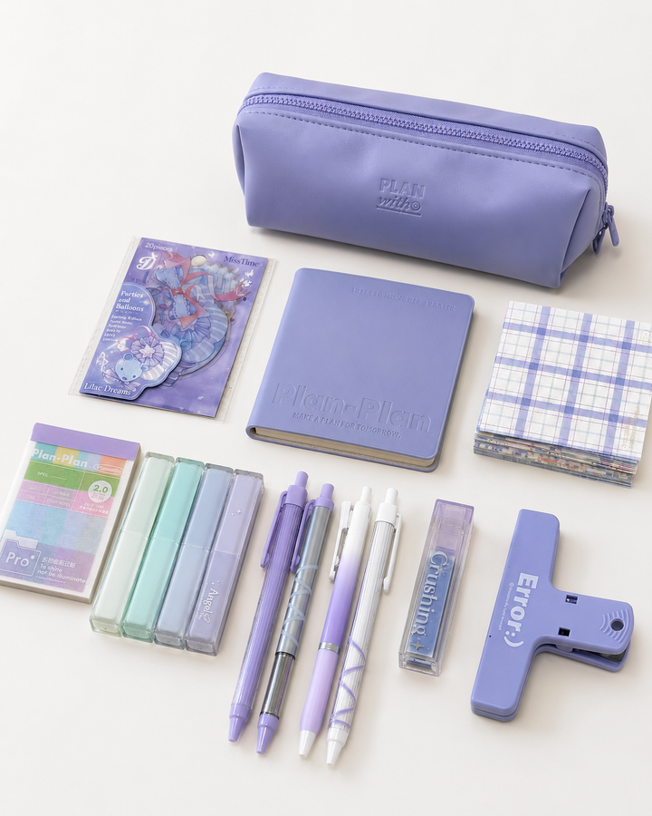 Aesthetic Purple Stationery Gift Set by Planwith - aesthetic stationery and journaling supplies at Lumiyear