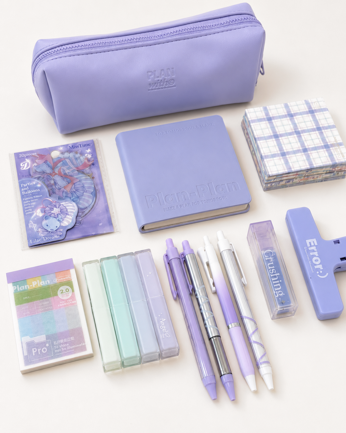 Aesthetic Purple Stationery Gift Set by Planwith - aesthetic stationery and journaling supplies at Lumiyear