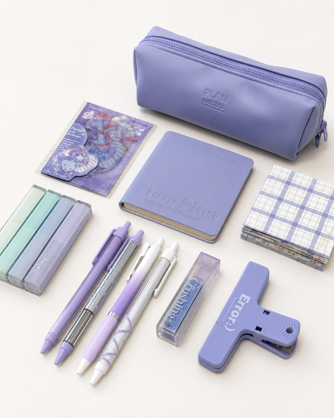 Aesthetic Purple Stationery Gift Set by Planwith - aesthetic stationery and journaling supplies at Lumiyear