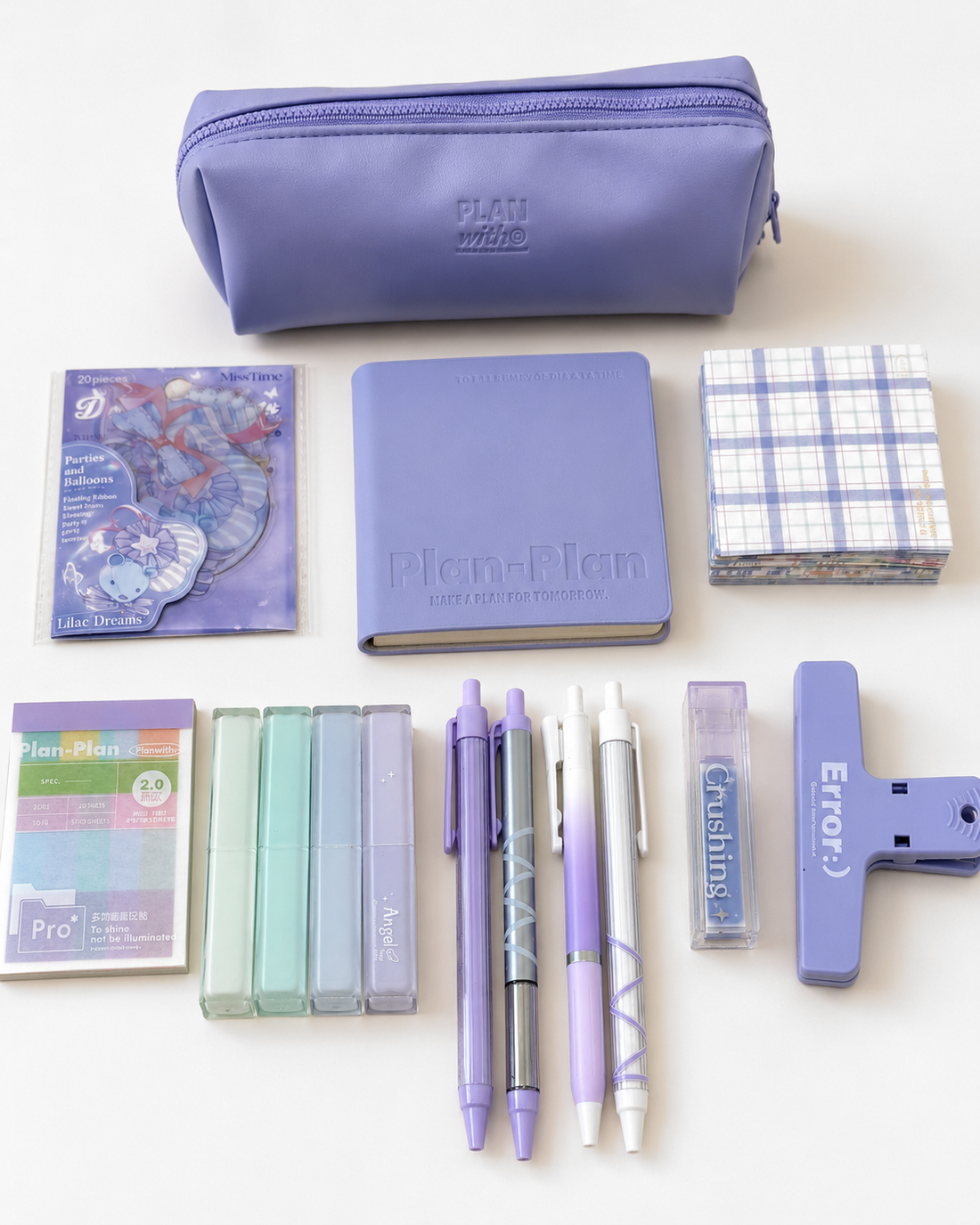 Aesthetic Purple Stationery Gift Set by Planwith - aesthetic stationery and journaling supplies at Lumiyear