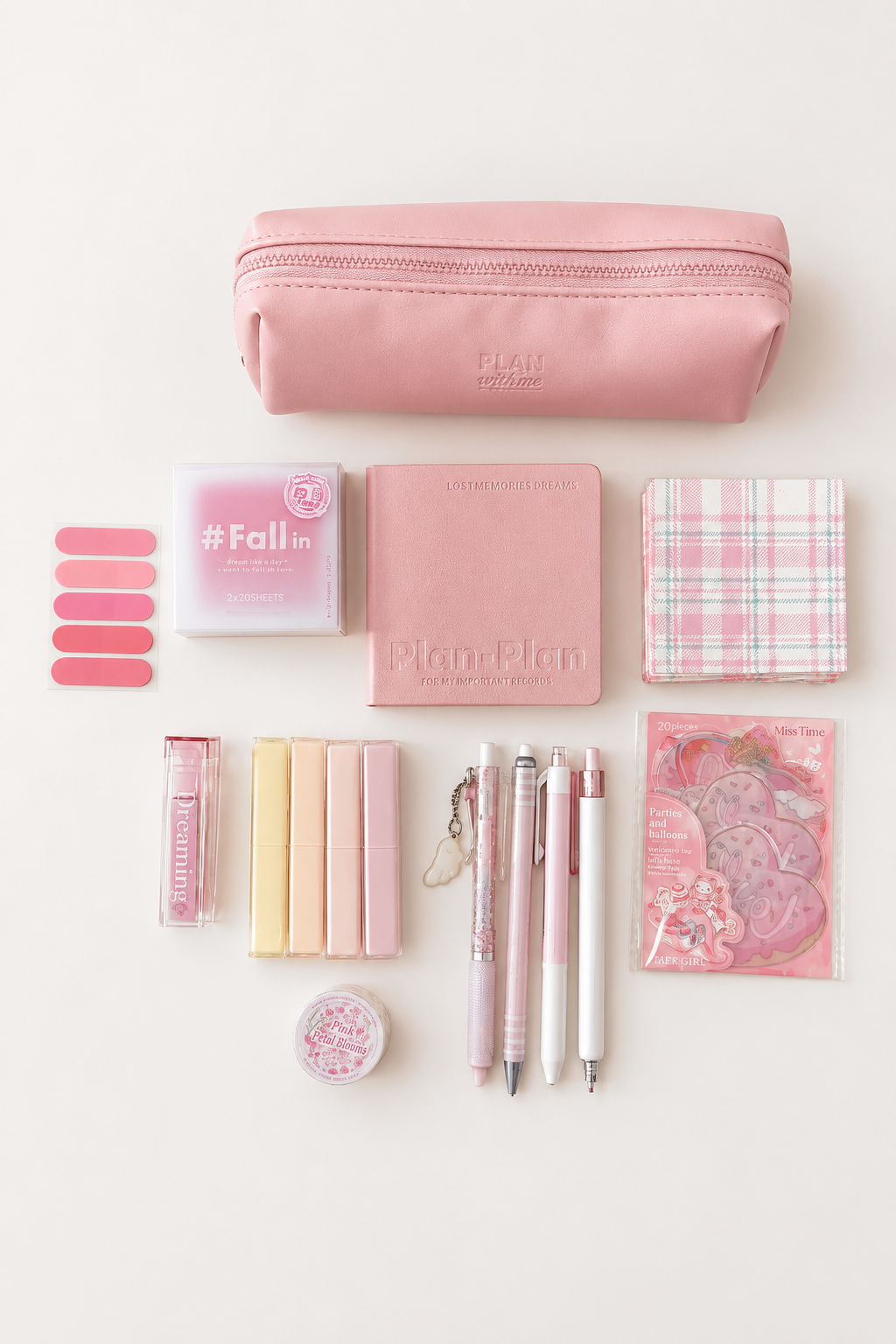 Aesthetic Pink Stationery Gift Set by Planwith - aesthetic stationery and journaling supplies at Lumiyear