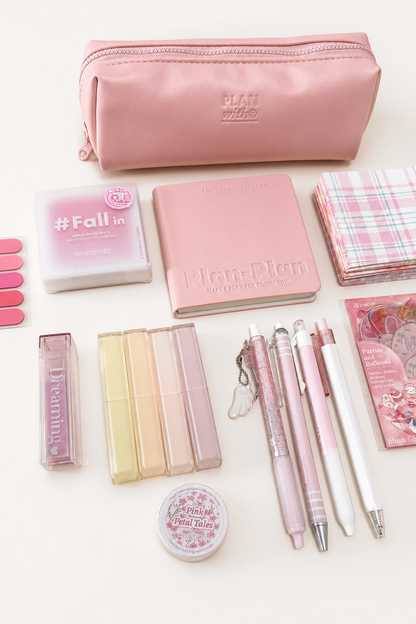 Aesthetic Pink Stationery Gift Set by Planwith - aesthetic stationery and journaling supplies at Lumiyear